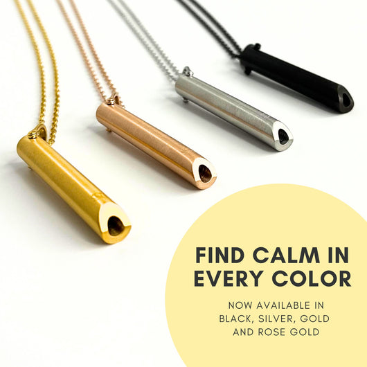 Silver Anxiety Breathing Necklace - Earth and Moon