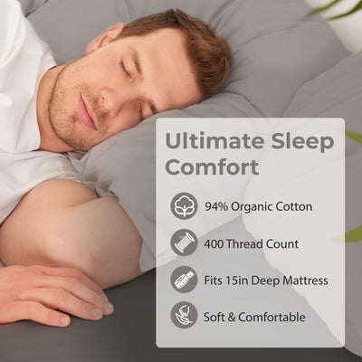 man sleeping with head on a grounding pillowcase